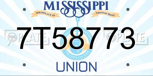 7T58773 Mississippi License Plate