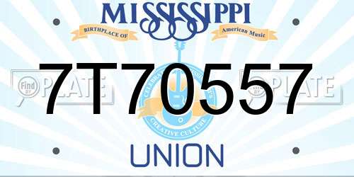 7T70557 Mississippi License Plate
