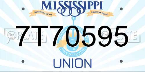 7T70595 Mississippi License Plate