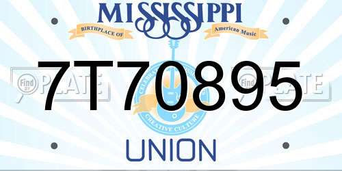 7T70895 Mississippi License Plate