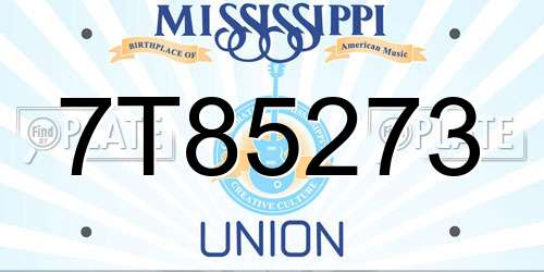 7T85273 Mississippi License Plate
