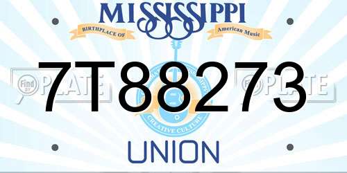 7T88273 Mississippi License Plate