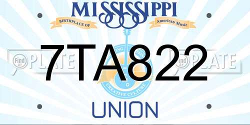 7TA822 Mississippi License Plate
