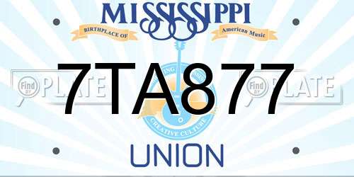 7TA877 Mississippi License Plate