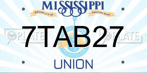 7TAB27 Mississippi License Plate