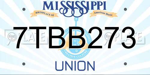 7TBB273 Mississippi License Plate