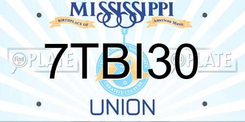 7TBI30 Mississippi License Plate