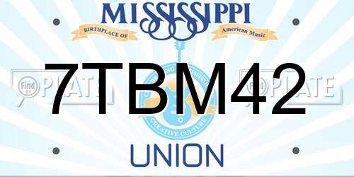 7TBM42 Mississippi License Plate