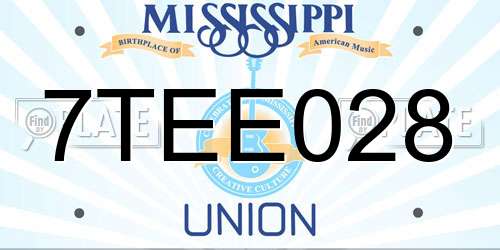 7TEE028 Mississippi License Plate
