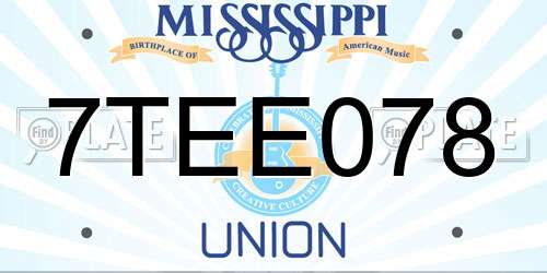 7TEE078 Mississippi License Plate