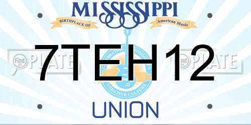7TEH12 Mississippi License Plate