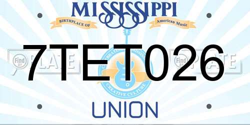 7TET026 Mississippi License Plate