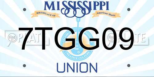 7TGG09 Mississippi License Plate