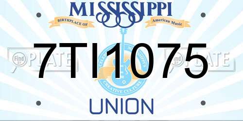 7TI1075 Mississippi License Plate