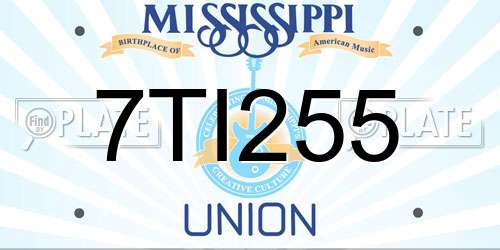 7TI255 Mississippi License Plate