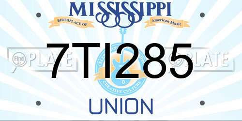 7TI285 Mississippi License Plate