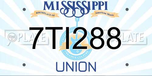 7TI288 Mississippi License Plate