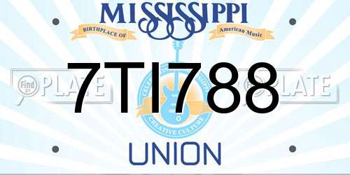7TI788 Mississippi License Plate