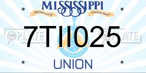 7TII025 Mississippi License Plate