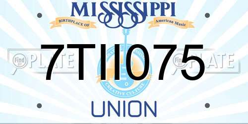 7TII075 Mississippi License Plate