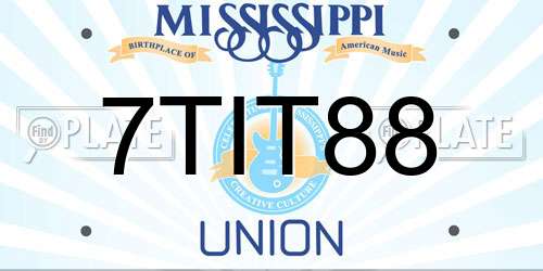 7TIT88 Mississippi License Plate