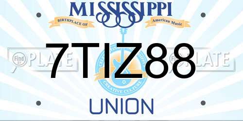 7TIZ88 Mississippi License Plate