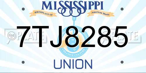 7TJ8285 Mississippi License Plate
