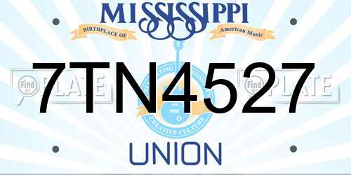 7TN4527 Mississippi License Plate
