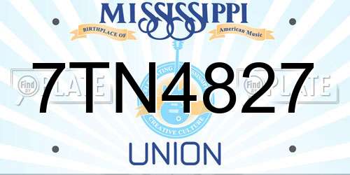 7TN4827 Mississippi License Plate
