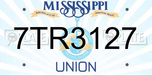 7TR3127 Mississippi License Plate
