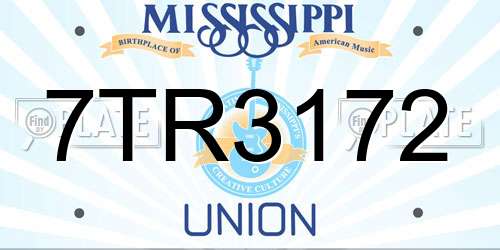 7TR3172 Mississippi License Plate