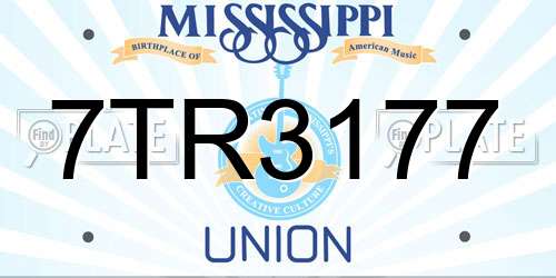 7TR3177 Mississippi License Plate