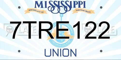 7TRE122 Mississippi License Plate