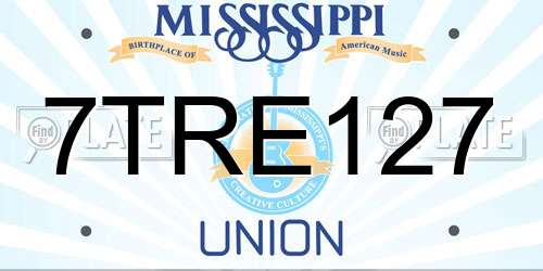 7TRE127 Mississippi License Plate