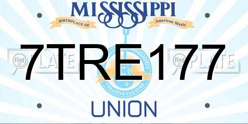 7TRE177 Mississippi License Plate