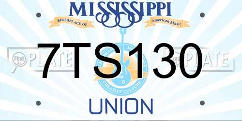 7TS130 Mississippi License Plate