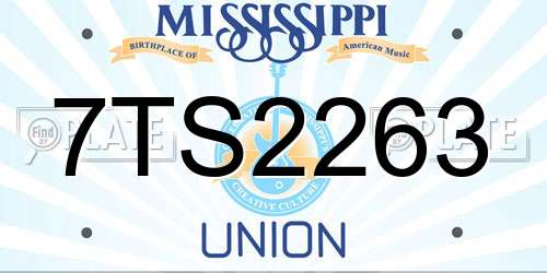 7TS2263 Mississippi License Plate