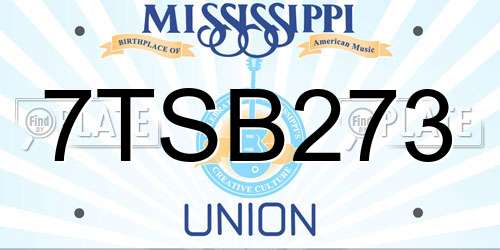 7TSB273 Mississippi License Plate