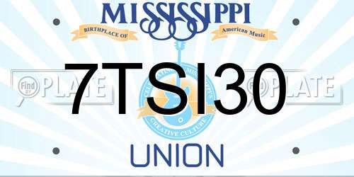 7TSI30 Mississippi License Plate