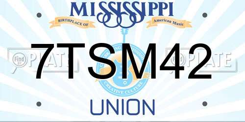 7TSM42 Mississippi License Plate