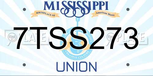 7TSS273 Mississippi License Plate