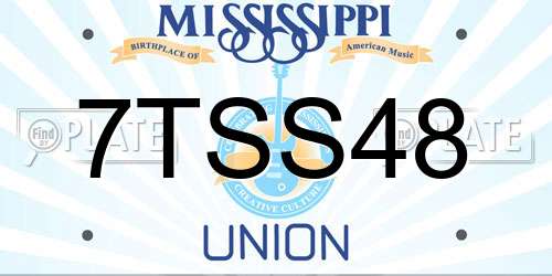7TSS48 Mississippi License Plate