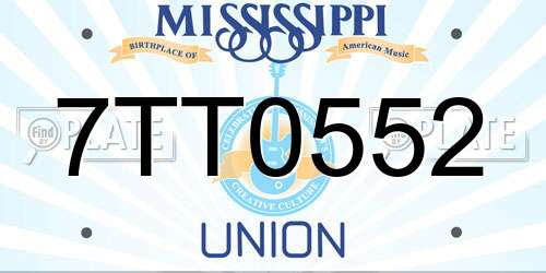 7TT0552 Mississippi License Plate