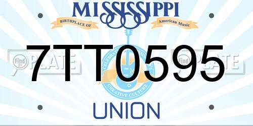 7TT0595 Mississippi License Plate