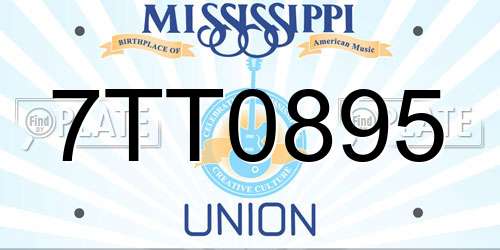 7TT0895 Mississippi License Plate