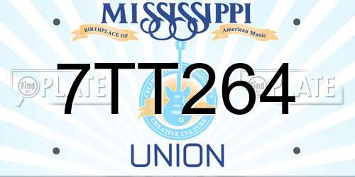 7TT264 Mississippi License Plate