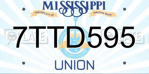 7TTD595 Mississippi License Plate