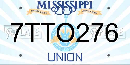 7TTO276 Mississippi License Plate