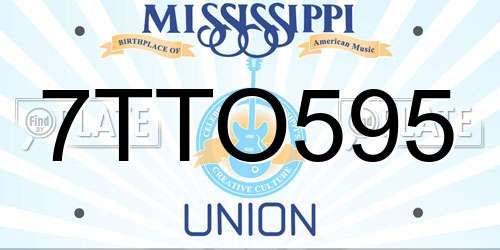 7TTO595 Mississippi License Plate
