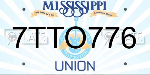 7TTO776 Mississippi License Plate
